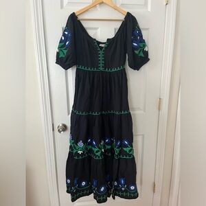 Roller Rabbit Anthropologie embroidered floral dress